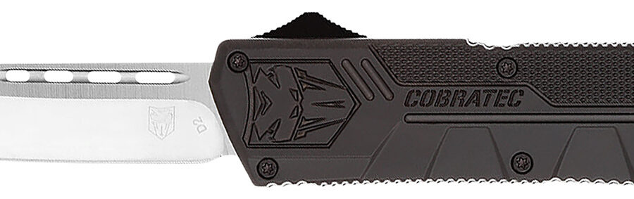 CobraTec Knives BCTLWTNS Lightweight  3.25" OTF Tanto Plain D2 Steel Blade/Black Aluminum Handle Includes Pocket Clip