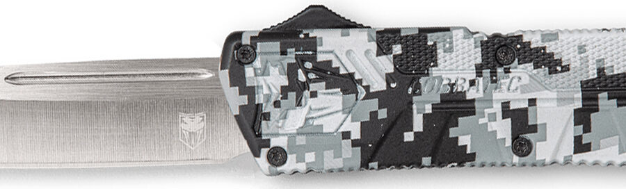 CobraTec Knives WDCCTLETNS Lightweight  3.25" OTF Tanto Plain D2 Steel Blade/Winter Digi Camo Aluminum Handle Includes Pocket Clip