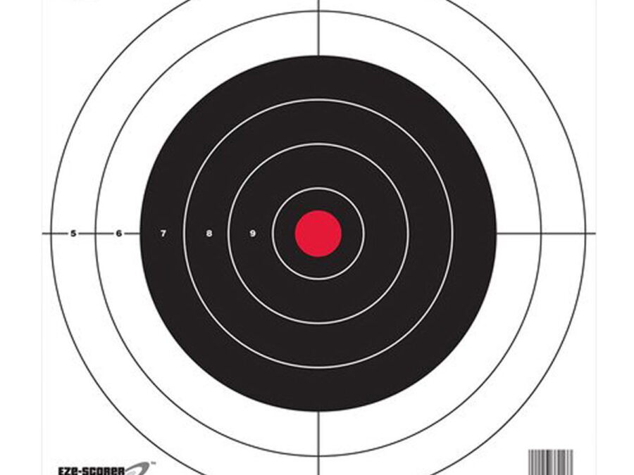 Birchwood Casey 37013 EZE-Scorer  12" Bullseye Paper Hanging Pistol/Rifle Black/Red 13 Per Pkg