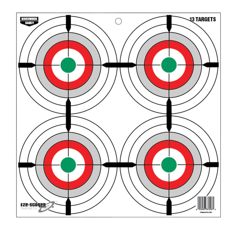Birchwood Casey 37253 EZE-Scorer  12" Bullseye Paper Hanging Multi-Color 13 Per Pkg