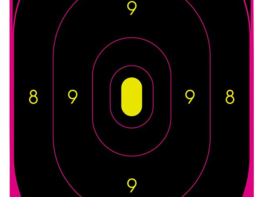 Birchwood Casey 34633 Shoot-N-C Reactive Target Self-Adhesive Paper Black/Pink 12"x18" Oval Silhouette 100 Pack