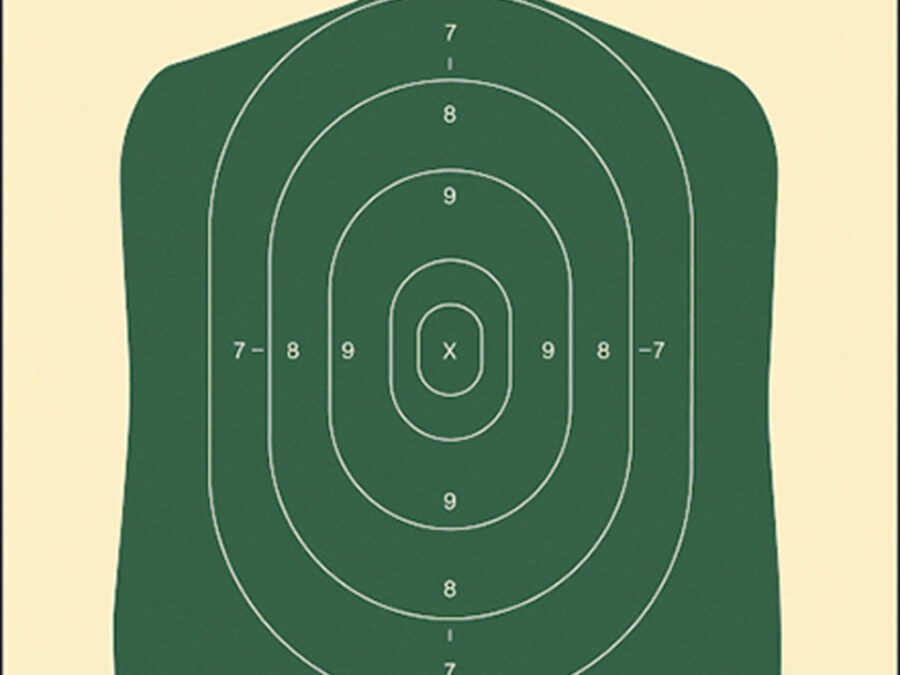 Action Target B27SGREEN100 Qualification Standard Silhouette Paper Hanging 24" x 45" Green/White 100 Per Box