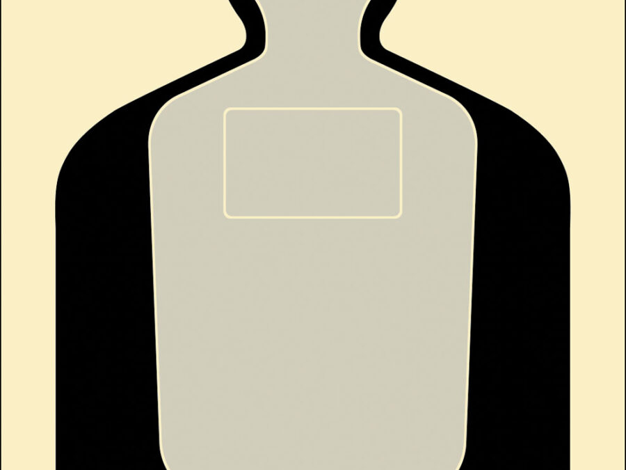 Action Target TQ19100 Qualification Standard Silhouette Paper Hanging 24" x 45" Black/Gray/White 100 Per Box