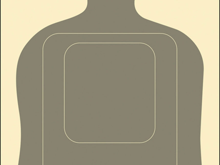 Action Target TQ15GRAY100 Qualification Standard Silhouette Paper Hanging 24" x 45" Gray/White 100 Per Box