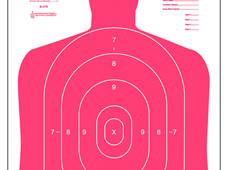 Action Target B27ERD100 Qualification High Visibility Fluorescent Silhouette Paper 23" x 35" Red/White 100 Per Box