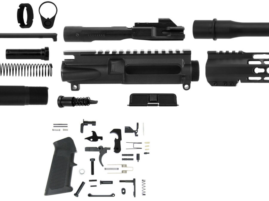 TacFire SSPK9MMLPK7K AR Build Kit KeyMod 9mm Luger Black Steel