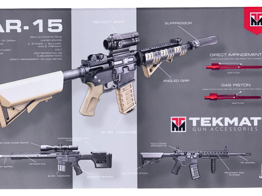TekMat TEK42AR15WPD AR-15 Weapons Platform Design Door Mat Multi Color Rubber 42" Long AR-15 Weapons Platform