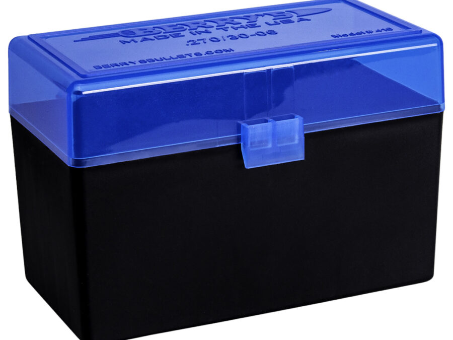 Berry's 82467 Ammo Box  243/308Win Blue/Black Polypropylene 50rd