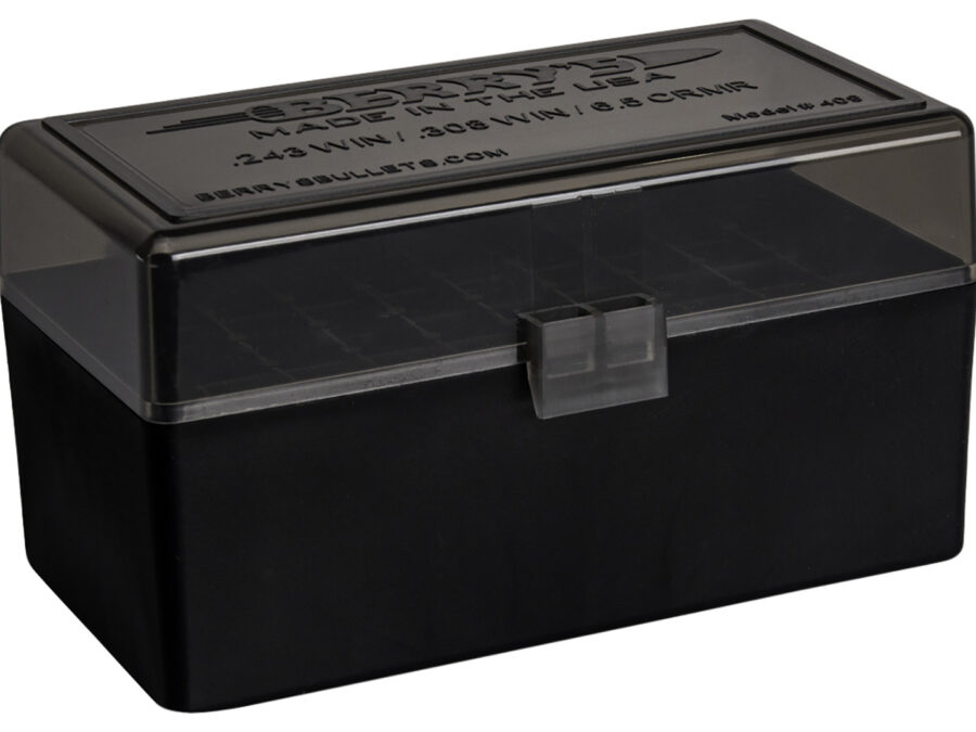 Berry's 46826 Ammo Box  243/308Win Smoke/Black Polypropylene 50rd