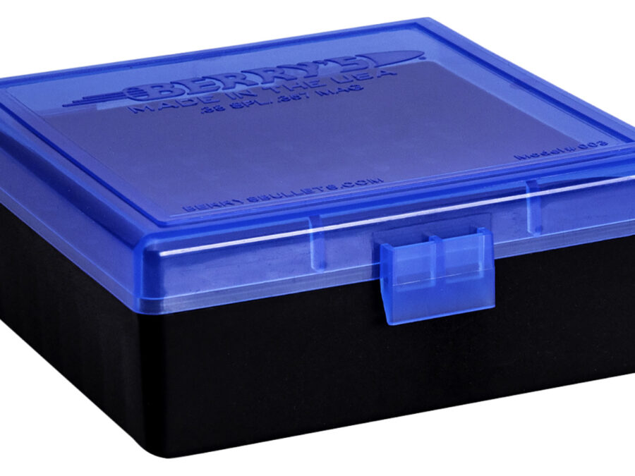 Berry's 95182 Ammo Box  38Special/357Mag Blue/Black Polypropylene 100rd
