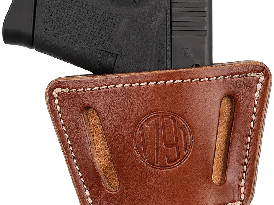 1791 Gunleather UIWCBRA UIW  IWB/OWB Classic Brown Leather Belt Clip Fits Most Small-Mid Frame Autos Ambidextrous