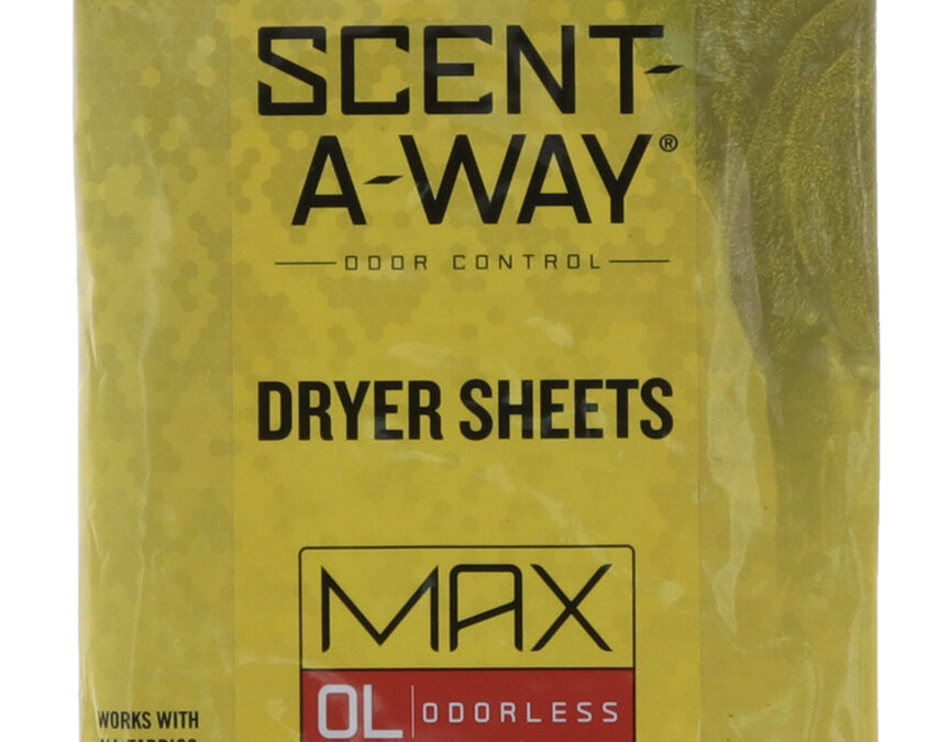 Scent-A-Way 07707 Max Dryer Sheets Odor Eliminator Odorless Scent Dryer Sheet 15 Per Pkg