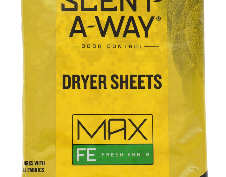 Scent-A-Way 07708 Max Dryer Sheets Odor Eliminator Earth 15 Per Pkg