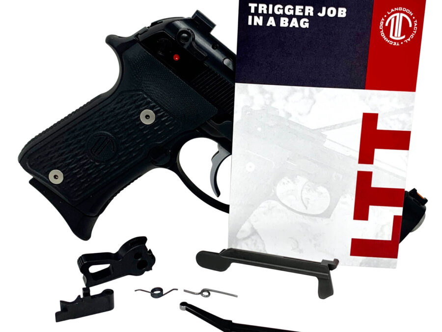 Langdon Tactical Tech 92TJIBE13 Trigger Job In A Bag  Black Curved Fits Beretta 92/96/M9 not A1 Right Hand