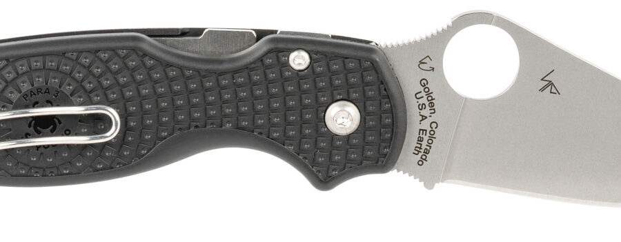 Spyderco C223PBK Para 3 Lightweight 2.92" Folding Clip Point Plain CTS BD1 SS Blade FRN Black Includes Pocket Clip