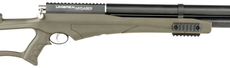 Umarex USA 2252659 Air Saber  PCP Air Archery Gun 1rd Bolt Action, 2 Stage Trigger, Picatinny Accessory Rails, Green Fixed Thumbhole Stock Includes 3 Field Tipped Arrows