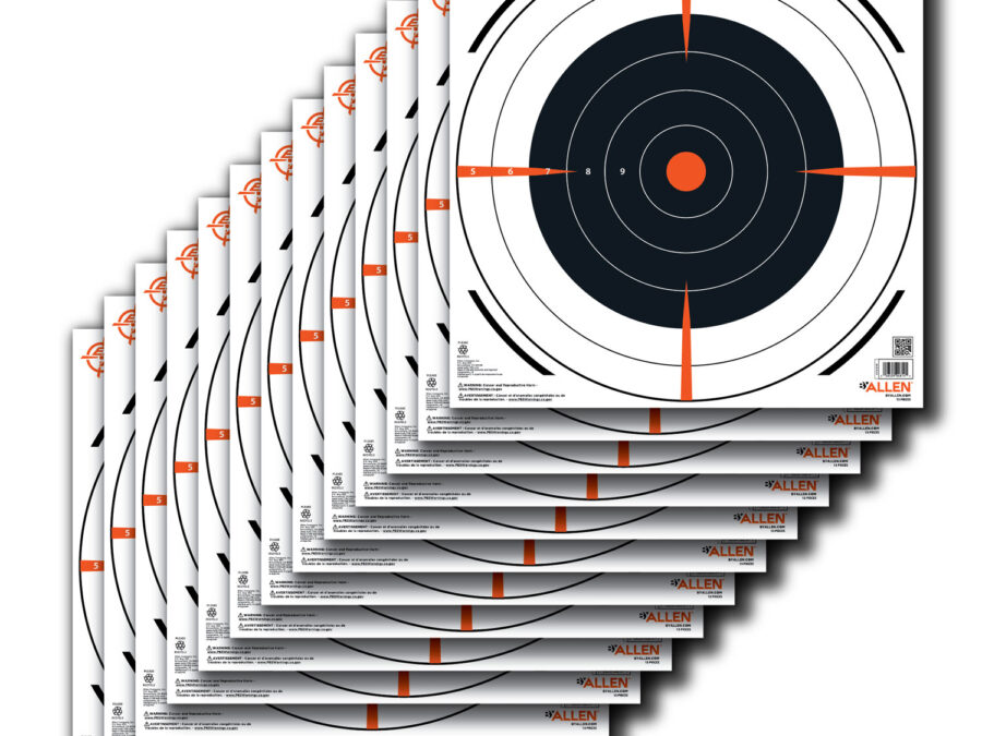 EZ-Aim 15334 Bullseye  Hanging Paper 12" x 12" Black/White 13 Per Pack