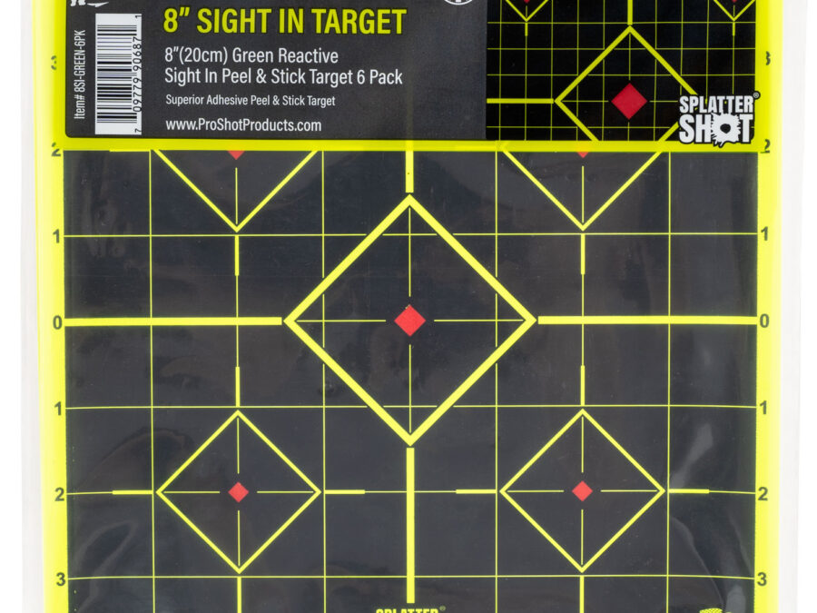 Pro-Shot 8SIGREEN6PK SplatterShot Sight-In Self-Adhesive Paper Black/Green 8" 5-Diamond 6 Pack