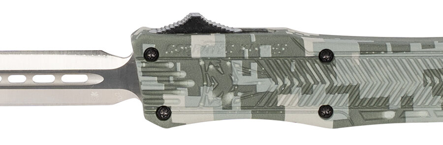 CobraTec Knives SADCCTK1SDAGNS CTK-1  Small 2.75" OTF Dagger Plain D2 Steel Blade/Winter Digi Camo Aluminum Handle Features Glass Breaker Includes Pocket Clip