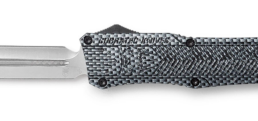 CobraTec Knives LCFCTK1LDNS CTK-1  Large 3.75" OTF Dagger Plain D2 Steel Blade/Carbon Fiber Aluminum Handle Features Glass Breaker Includes Pocket Clip