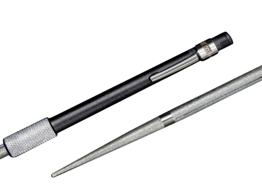 AccuSharp 030C Rod Sharpener  Hand Held Diamond Sharpener Black Overmolded Rubber Handle Steel