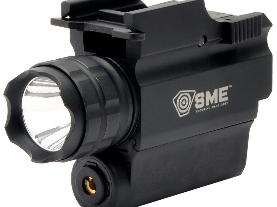 SME SMEWLLP Compact Tactical Handgun LED Light/Laser Combo  Black 250 Lumens White Cree LED Red Laser