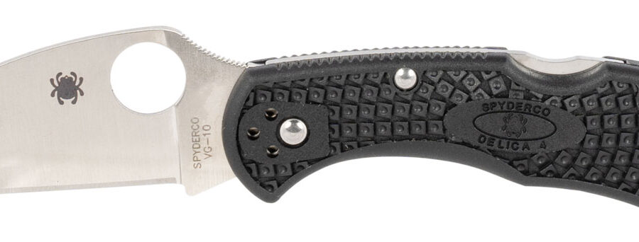 Spyderco C11FPWCBK Delica 4 Lightweight 2.87" Folding Wharncliffe Plain VG-10 SS Blade Black  Textured FRN Handle Includes Pocket Clip