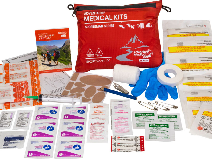 Adventure Medical Kits 01050100 Sportsman 100 Medical Kit Treats Injuries/Illnesses Waterproof Red