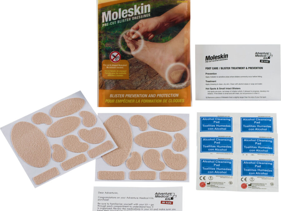 Adventure Medical Kits 01550400 Moleskin  Blister Prevention Brown 22 Precut Shapes
