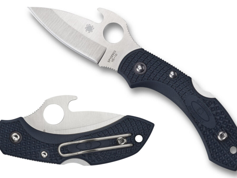 Spyderco C28PGYW2 Dragonfly 2  2.28" Folding Drop Point Plain VG-10 SS Blade Gray Bi-Directional Texturing FRN Handle Includes Pocket Clip