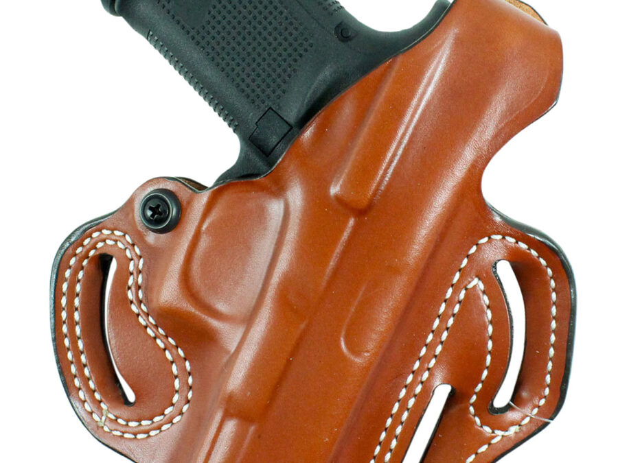 DeSantis Gunhide 001TAB2Z0 Thumb Break Scabbard OWB Tan Leather Belt Slide Fits Glock 17 Fits Glock 22 Fits Glock 31 Fits Glock 47 Right Hand