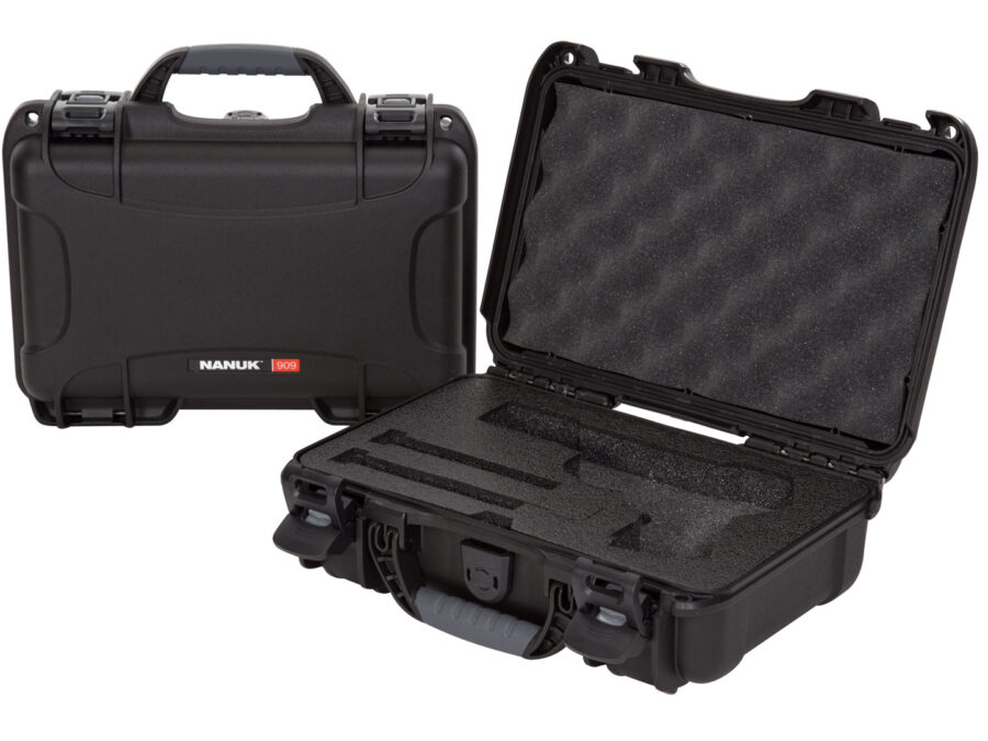 Nanuk 909CLASG1 909 Classic Gun Case Waterproof & Airline Approved Black Polyethylene w/ Closed-Cell Foam 11.44" L x 7" W x 3.68" H Interior Dimensions