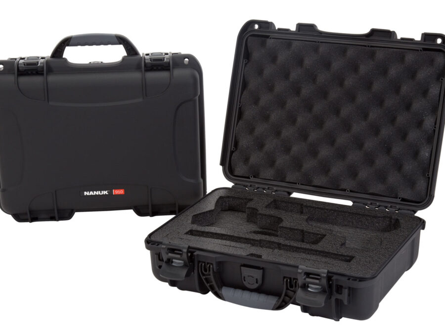 Nanuk 910CLASG1 910 Classic 2 Up Pistol Case Black Polymer w/ Latches & Closed-Cell Foam Padding 13.20" L x 9.20" W x 4.10 " H Interior Dimensions