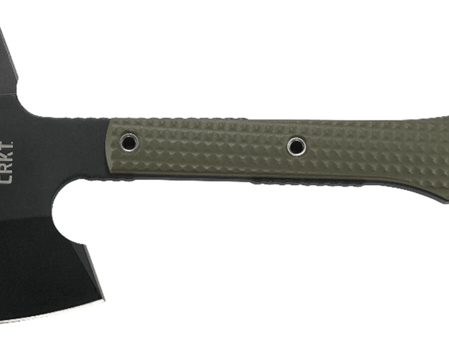 CRKT 2726 Jenny Wren Compact 2.59" Tomahawk w/Spike Plain SK-5 Steel Blade, Green GRN Handle, 10.06" OAL, Includes Sheath