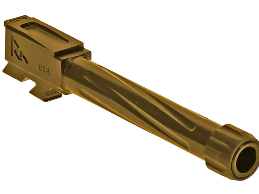 Rival Arms RA20G802E Precision V1 Drop-In Barrel 9mm Luger 4.17" Gold PVD Finish 416R Stainless Steel Material with Threading for Glock 48