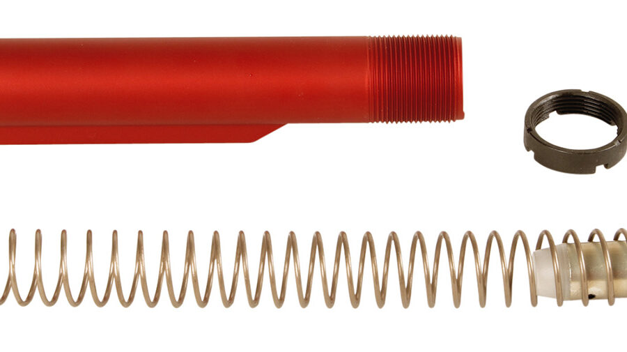 LBE Unlimited MILBUFKTRED Mil-Spec Buffer Tube Kit  6 Position AR-15 Red