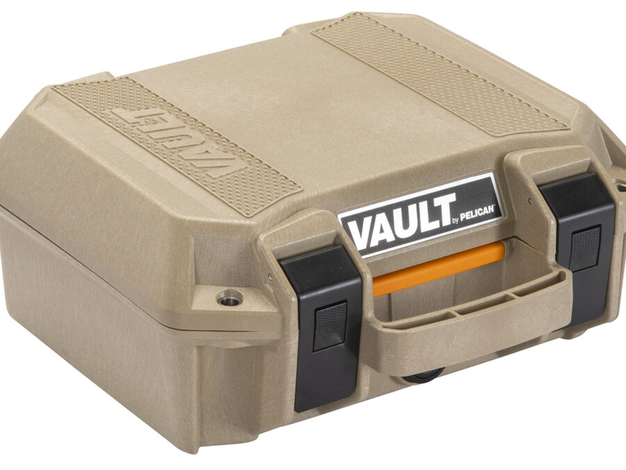 Pelican VCV100 Vault Case Small Tan Polymer Holds Handgun