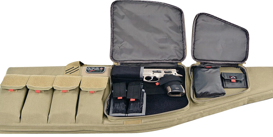 GPS Bags T42ART Tactical AR Case 42" Tan 1000D Nylon with Mag & Storage Pockets, Lockable Zippers, External Handgun Pocket & Visual ID Storage System