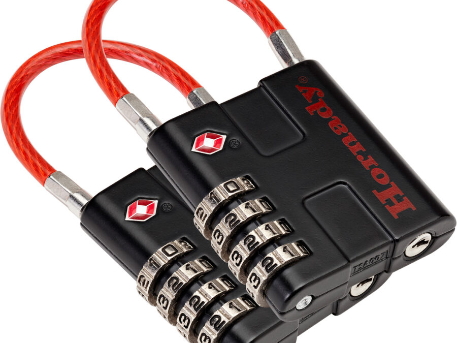 Hornady 96022 Rapid Safe TSA Lock Open With Combination Black Red 2 Pack