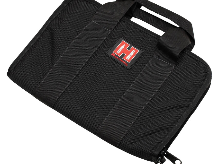 Hornady 99117 Pistol Case Soft Black/Red Holds 1 Handgun Cordura