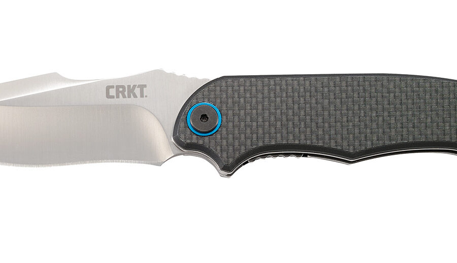 CRKT 7920 P.S.D.  3.63" Folding Plain Satin 4116 Stainless Steel Blade/ Black Carbon Fiber/G10 Handle Includes Pocket Clip