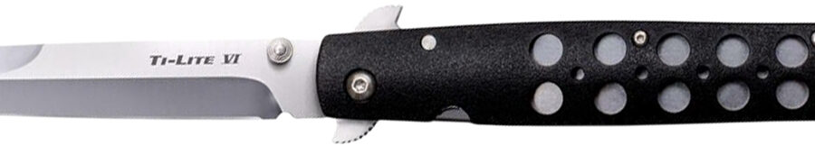 Cold Steel CS26SXP Ti-Lite  6" Folding Spear Point Plain AUS-8A SS Blade/Black Zy-Ex Handle Includes Pocket Clip