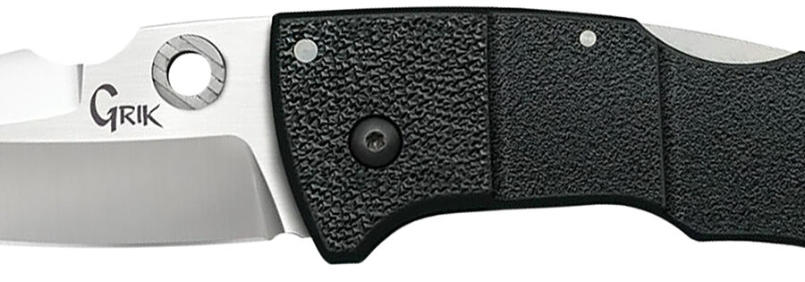 Cold Steel CS28E Grik  3" Folding Spear Point Plain Satin Polished AUS-8A SS Blade/Black/OD Green GFN Handle Includes Pocket Clip