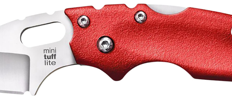 Cold Steel CS20MTR Tuff Lite Mini 2" Folding Sheepsfoot Plain 4034 Stainless Steel Blade/ Red Griv-Ex Handle Includes Pocket Clip