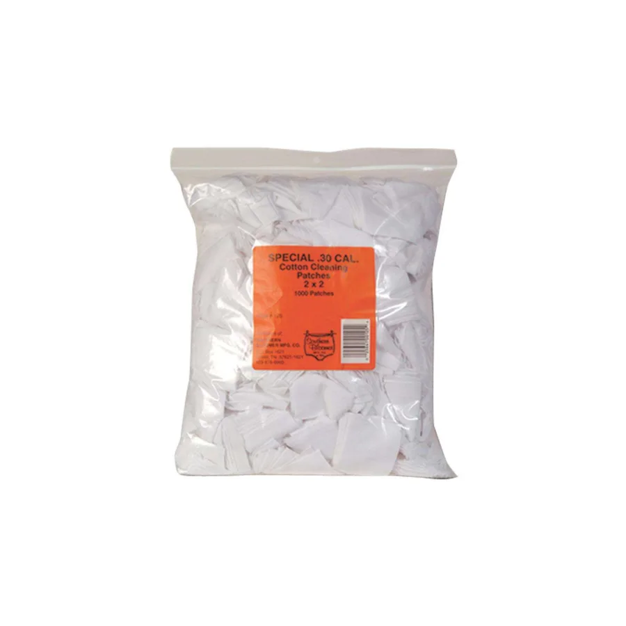 SOUTHERN BLOOMER CLEAN PATCH 30 CAL 2 IN X 2IN  1000/BAG ( 12 PER CASE )