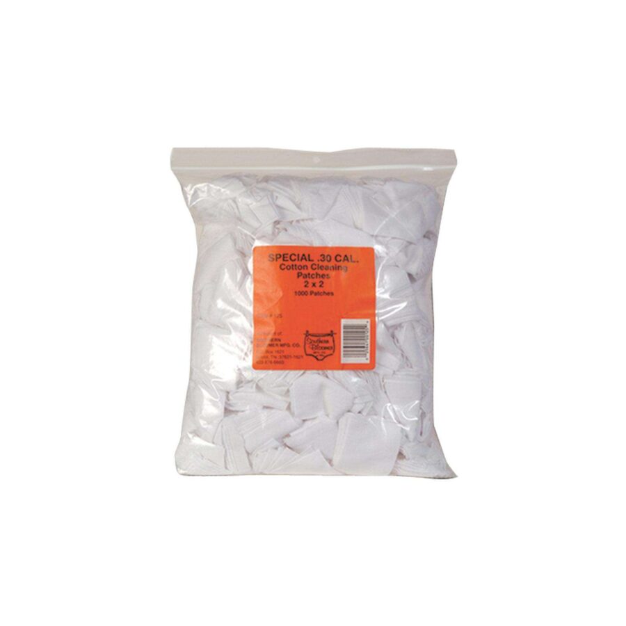 SOUTHERN BLOOMER CLEAN PATCH 30 CAL 2 IN X 2IN  1000/BAG ( 12 PER CASE )