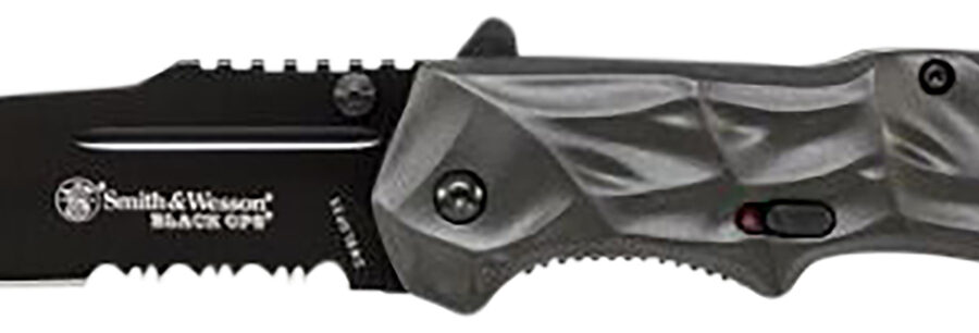 Smith & Wesson Knives SWBLOP3CP Black Ops  3.40" Folding Tanto Plain 4034 SS Blade Aluminum Handle Includes Pocket Clip