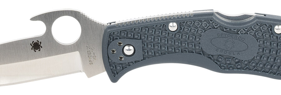 Spyderco C243PGYW Endela Lightweight 3.41" Folding Clip Point Plain VG-10 SS Blade Blue/Gray FRN Handle Includes Pocket Clip