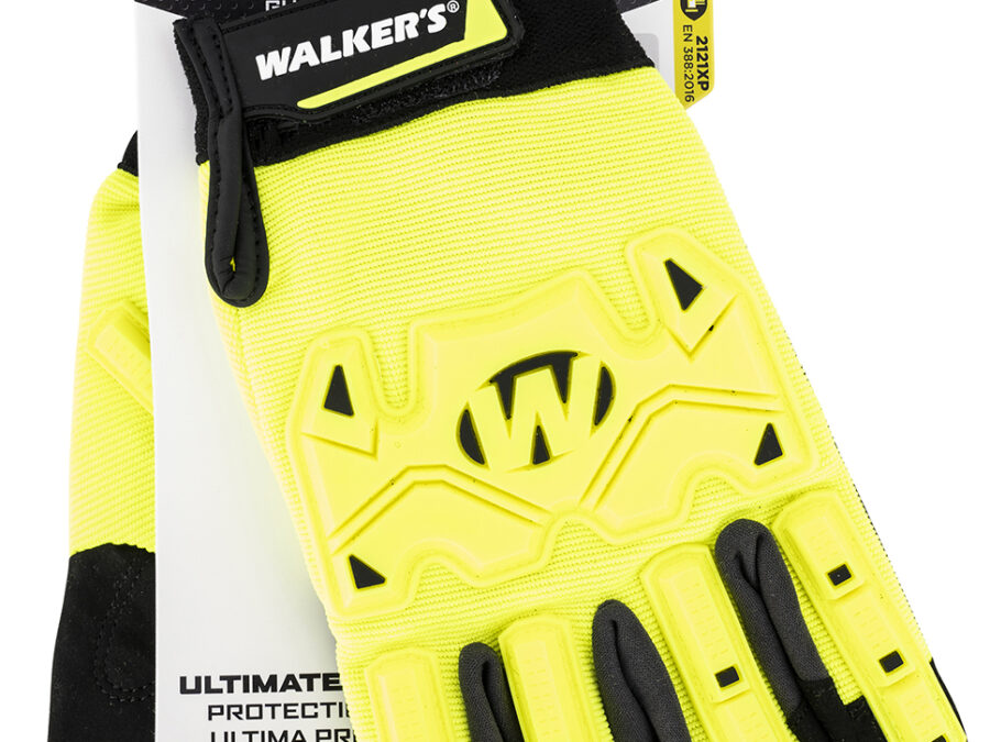 Walker's GWPSFHVFFIL2SM Impact Protection  Yellow/Black Synthetic/Synthetic Leather Small