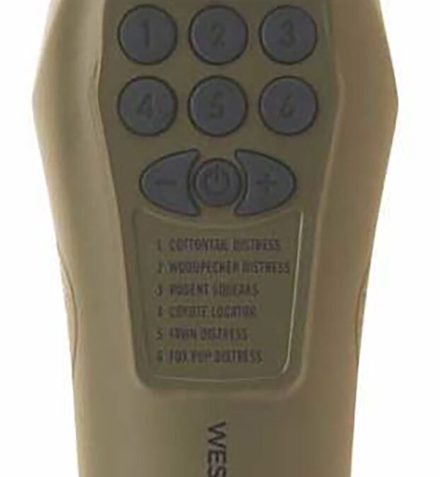 Western Rivers WRC-GC6S Mantis Six Shooter Electronic Call Multiple Sounds Attracts Predators Brown Plastic